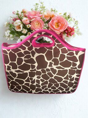 Laptop Bag - Pink & Brown